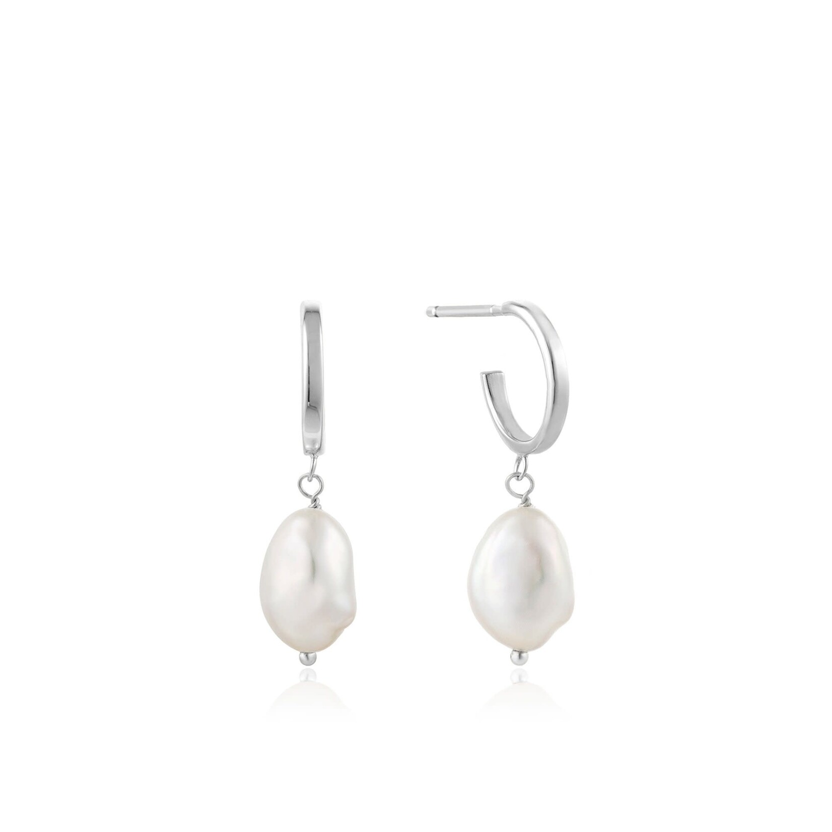 Ania Haie Ania Haie Pearls of Wisdom Mini Hoop Earrings, Silver