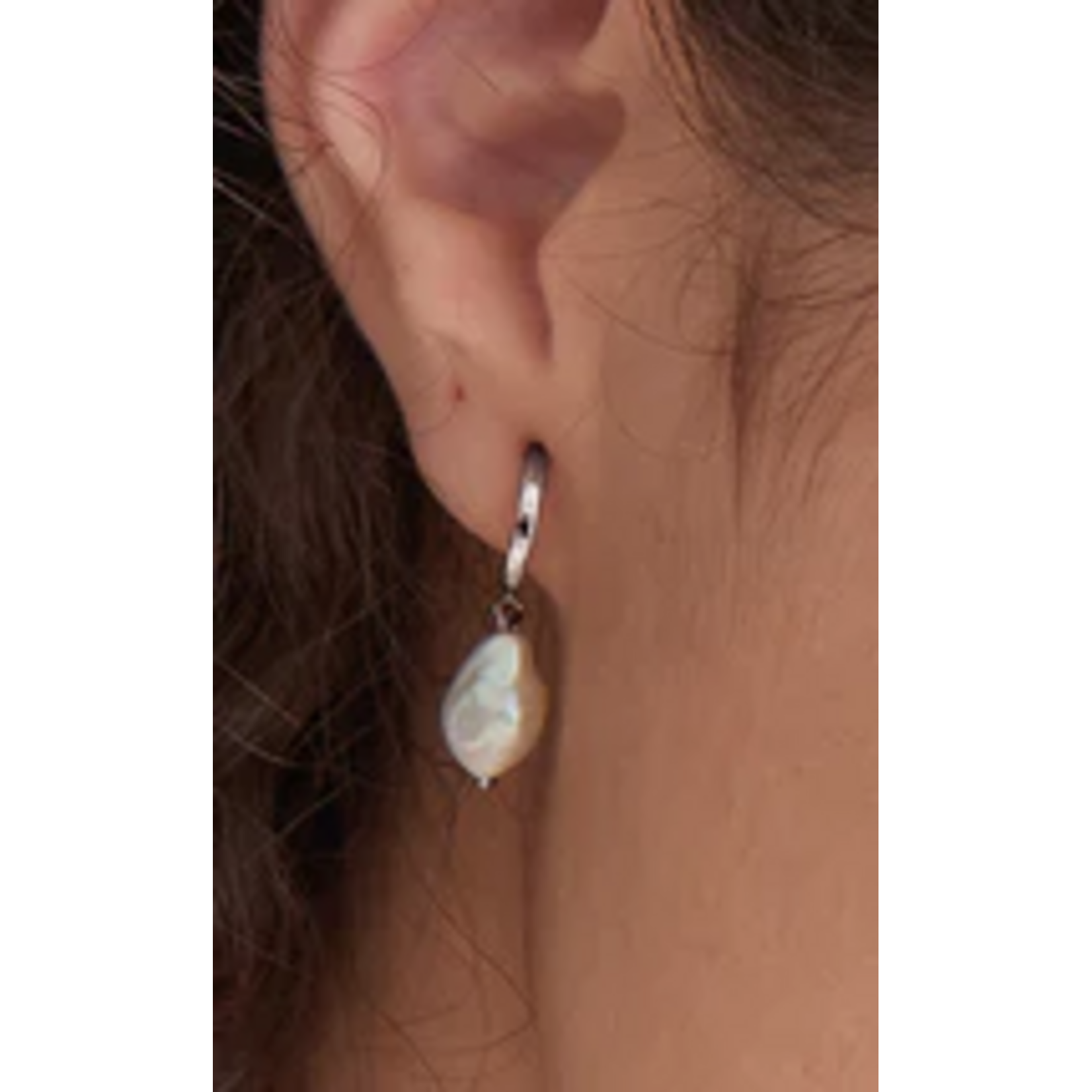 Ania Haie Ania Haie Pearls of Wisdom Mini Hoop Earrings, Silver