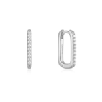 Ania Haie Glam Rock Oval Hoop Earrings, silver