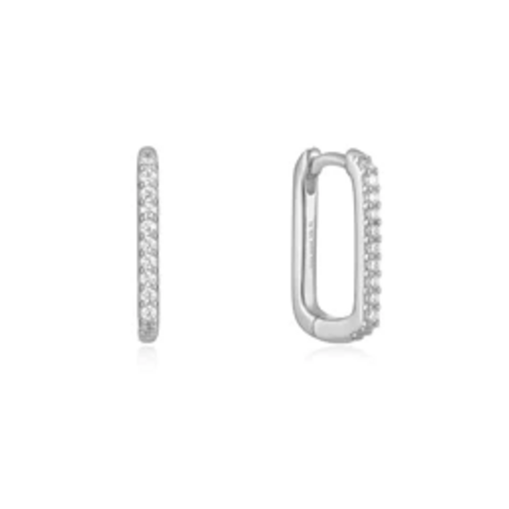 Ania Haie  Glam Rock Oval Hoop Earrings, silver
