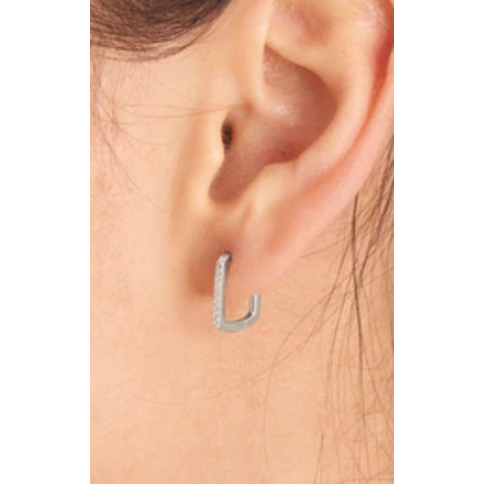 Ania Haie  Glam Rock Oval Hoop Earrings, silver