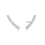Ania Haie Glam Rock Crawler Stud Earrings, silver