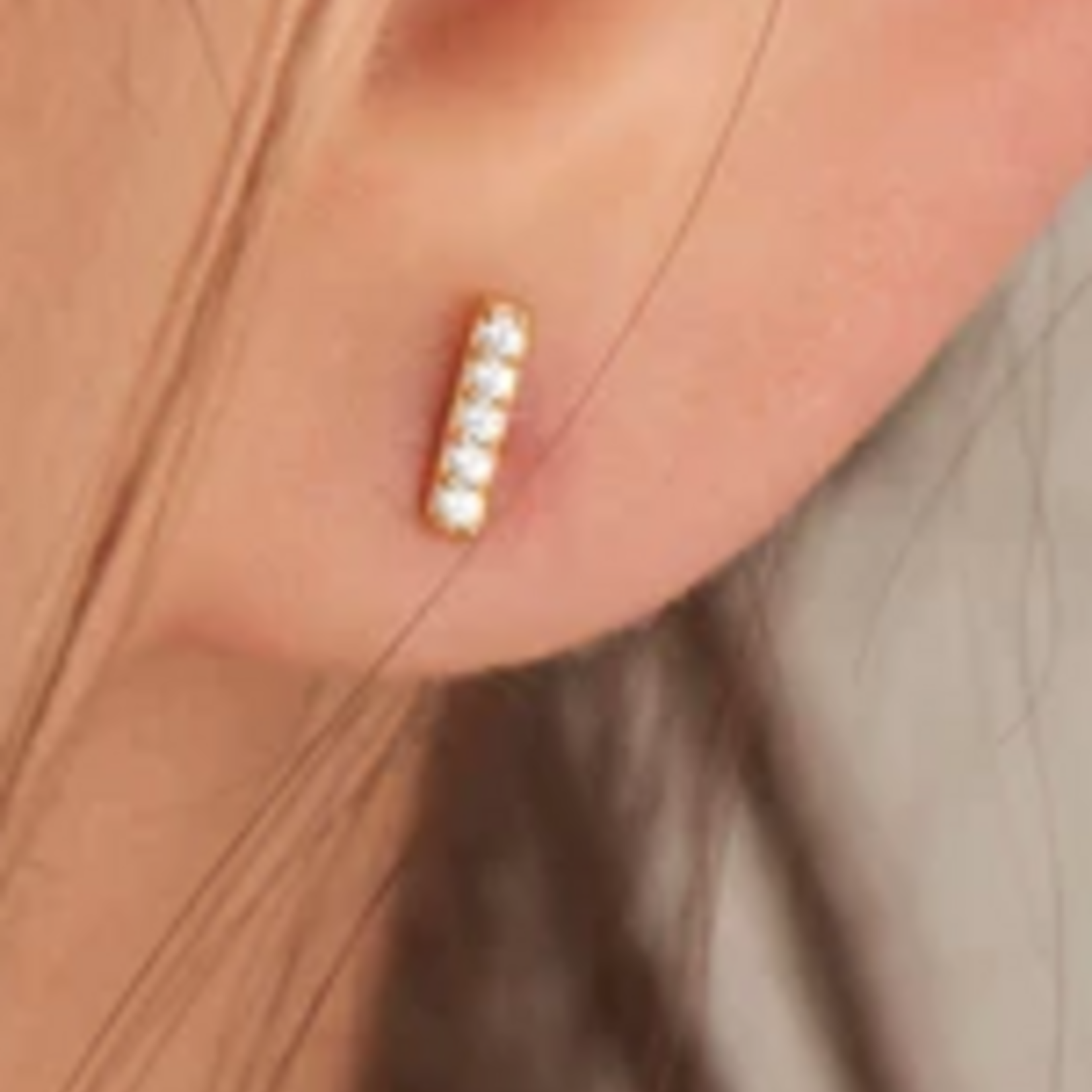 Ania Haie Ania Haie Glam Rock Bar Stud Earrings, gold