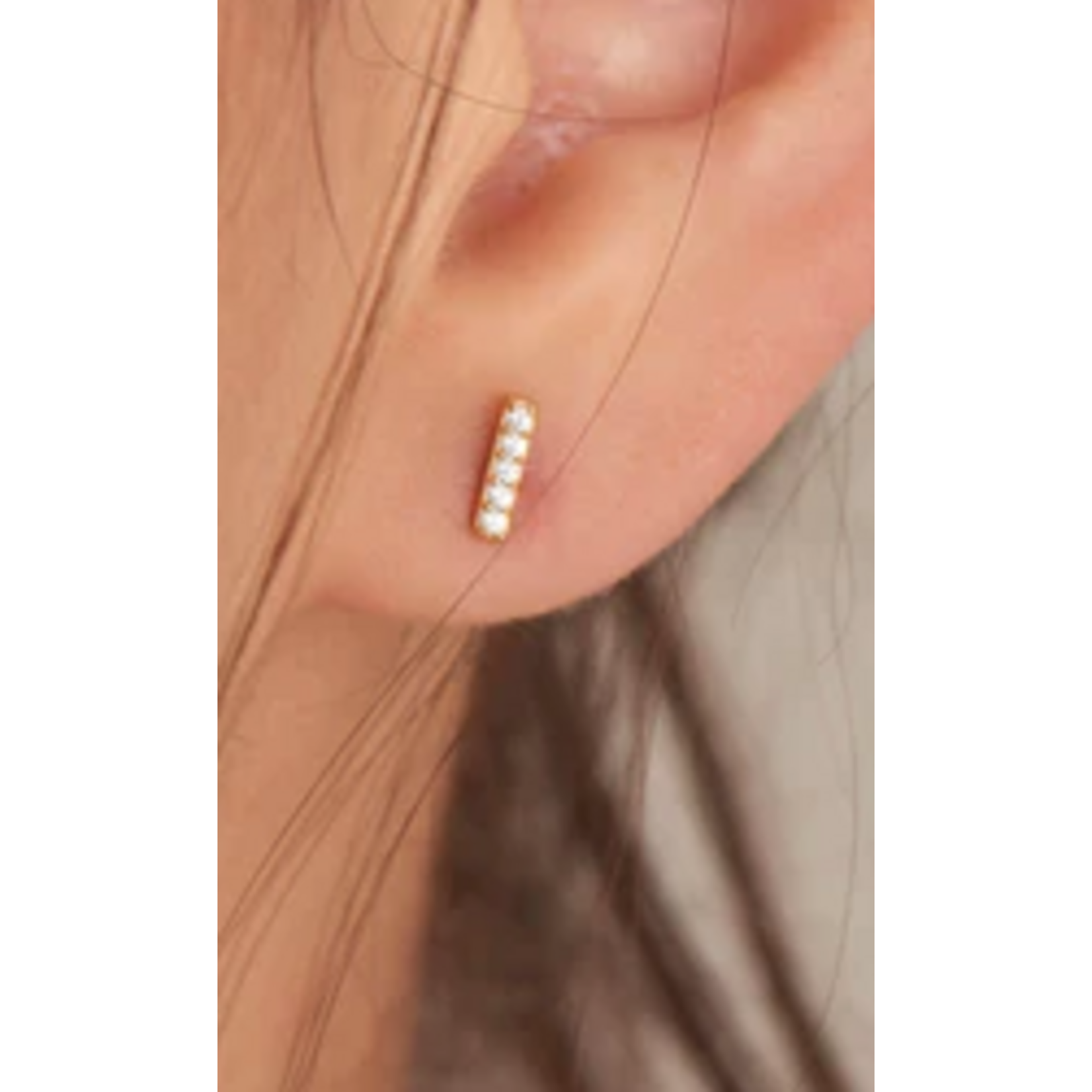 Ania Haie Glam Rock Bar Stud Earrings, gold