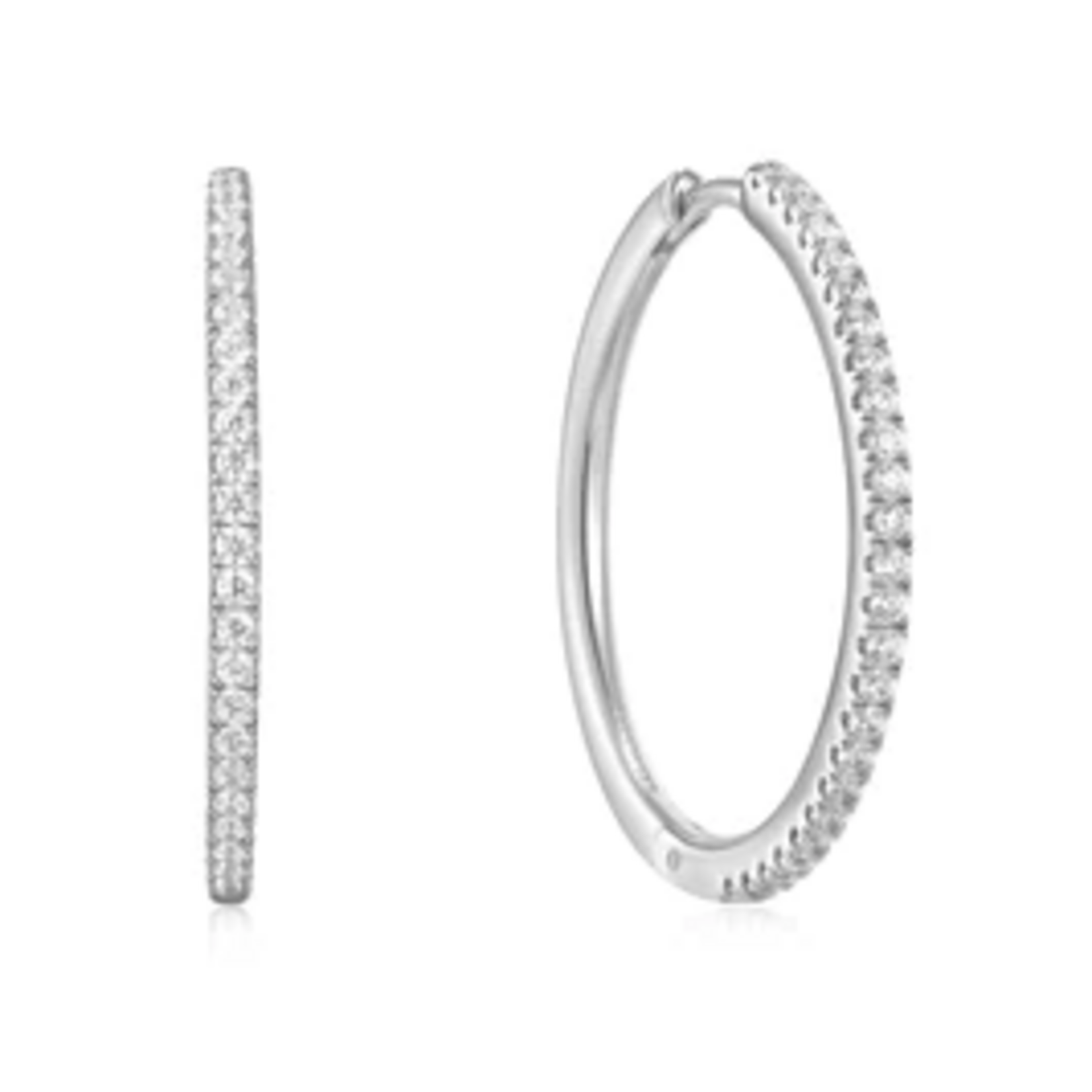 Ania Haie  Glam Rock Hoop Earrings, silver