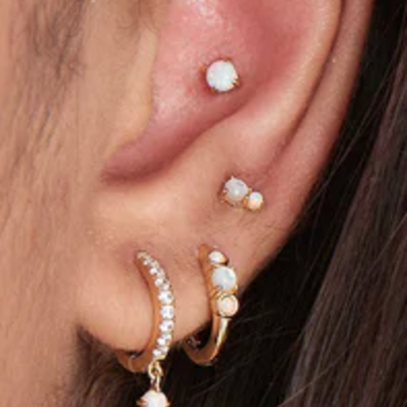 Ania Haie Ania Haie Rising Star MOP and Opal Stud Earrings, gold