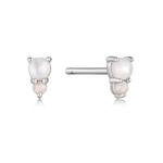 Ania Haie Rising Star MOP and Opal Stud Earrings, silver