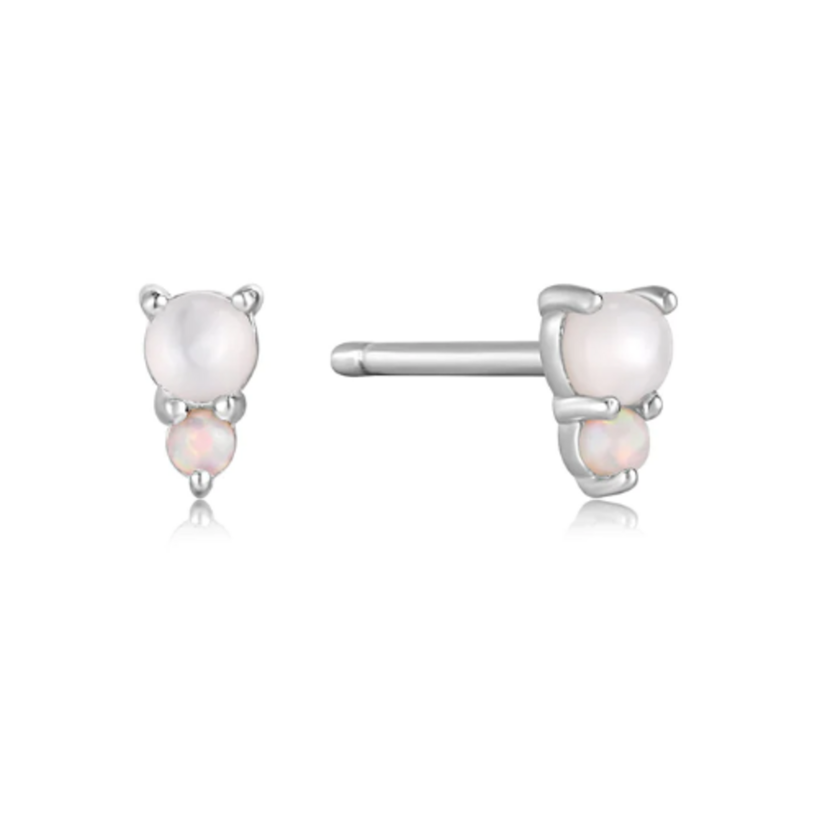 Ania Haie  Rising Star MOP and Opal Stud Earrings, silver