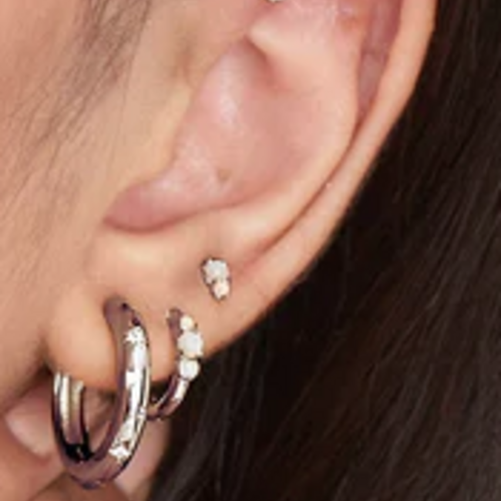 Ania Haie Ania Haie Rising Star MOP and Opal Stud Earrings, silver