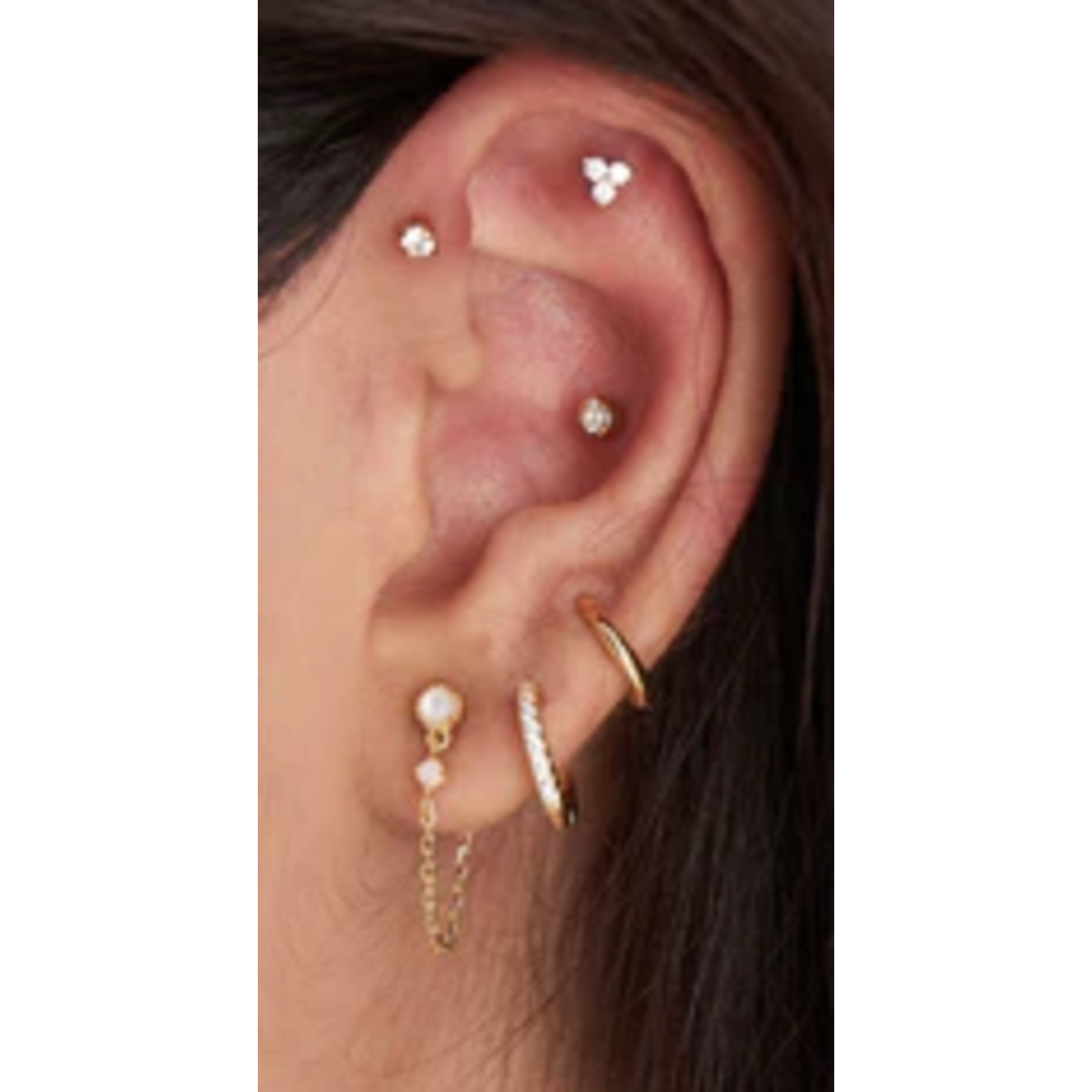Ania Haie  Ear Edit Smooth Mini Huggie Hoop Earrings, gold