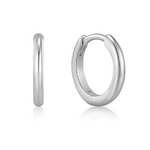 Ania Haie Ear Edit Smooth Huggie Hoop Earrings, silver