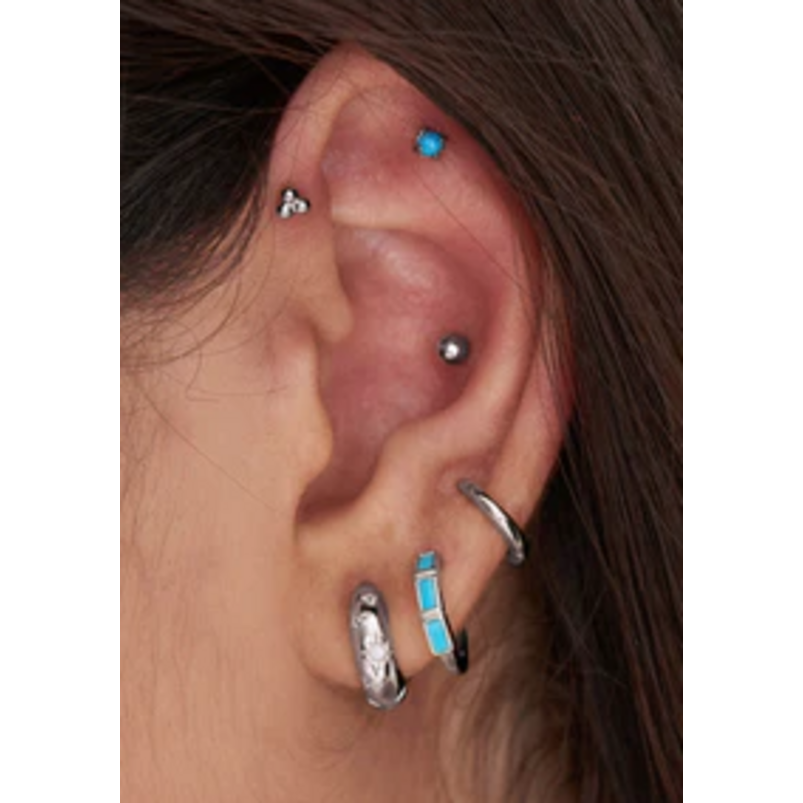 Ania Haie  Ear Edit Smooth Huggie Hoop Earrings, silver