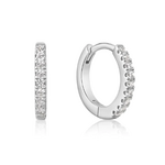 Ania Haie Ear Edit Sparkle Huggie Hoop Earrings, silver
