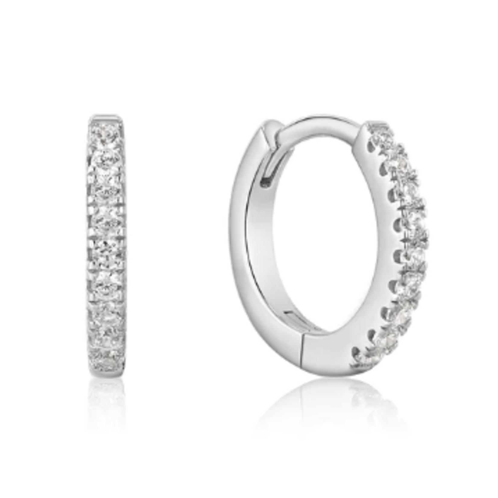 Ania Haie Ania Haie Ear Edit Sparkle Huggie Hoop Earrings, silver