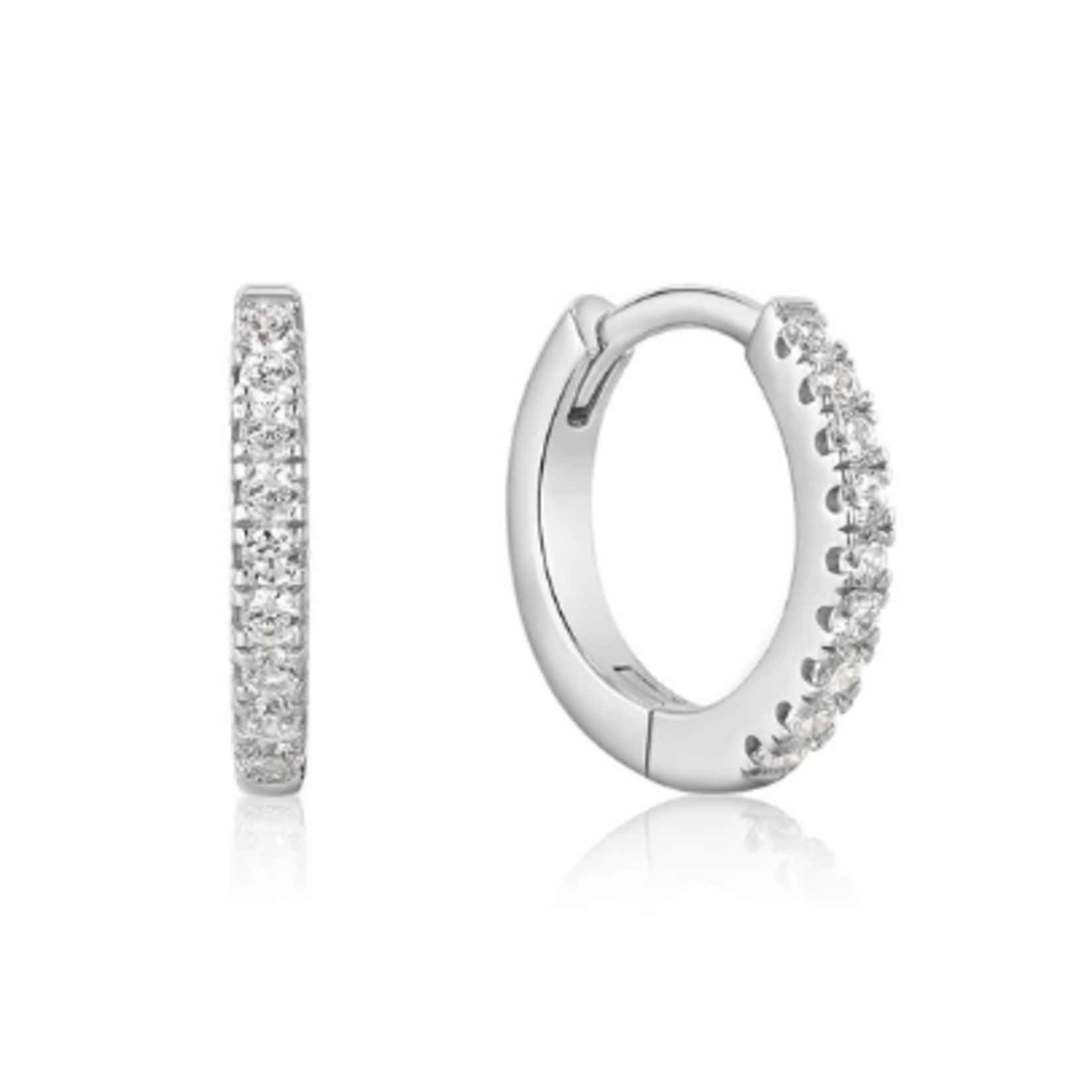 Ania Haie Ania Haie Ear Edit Sparkle Huggie Hoop Earrings, silver