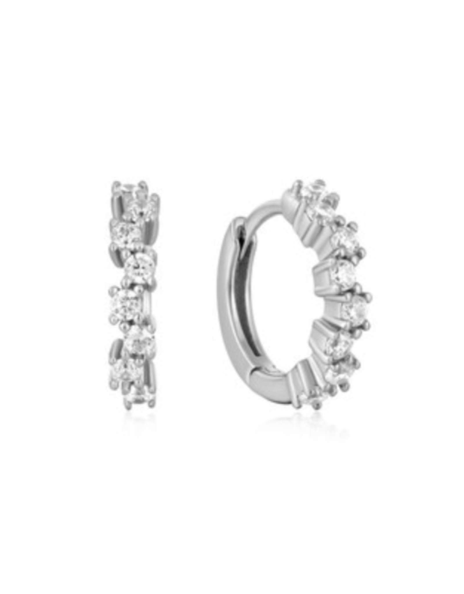 Ania Haie Ania Haie Ear Edit Sparkle Cluster Huggie Hoops, silver