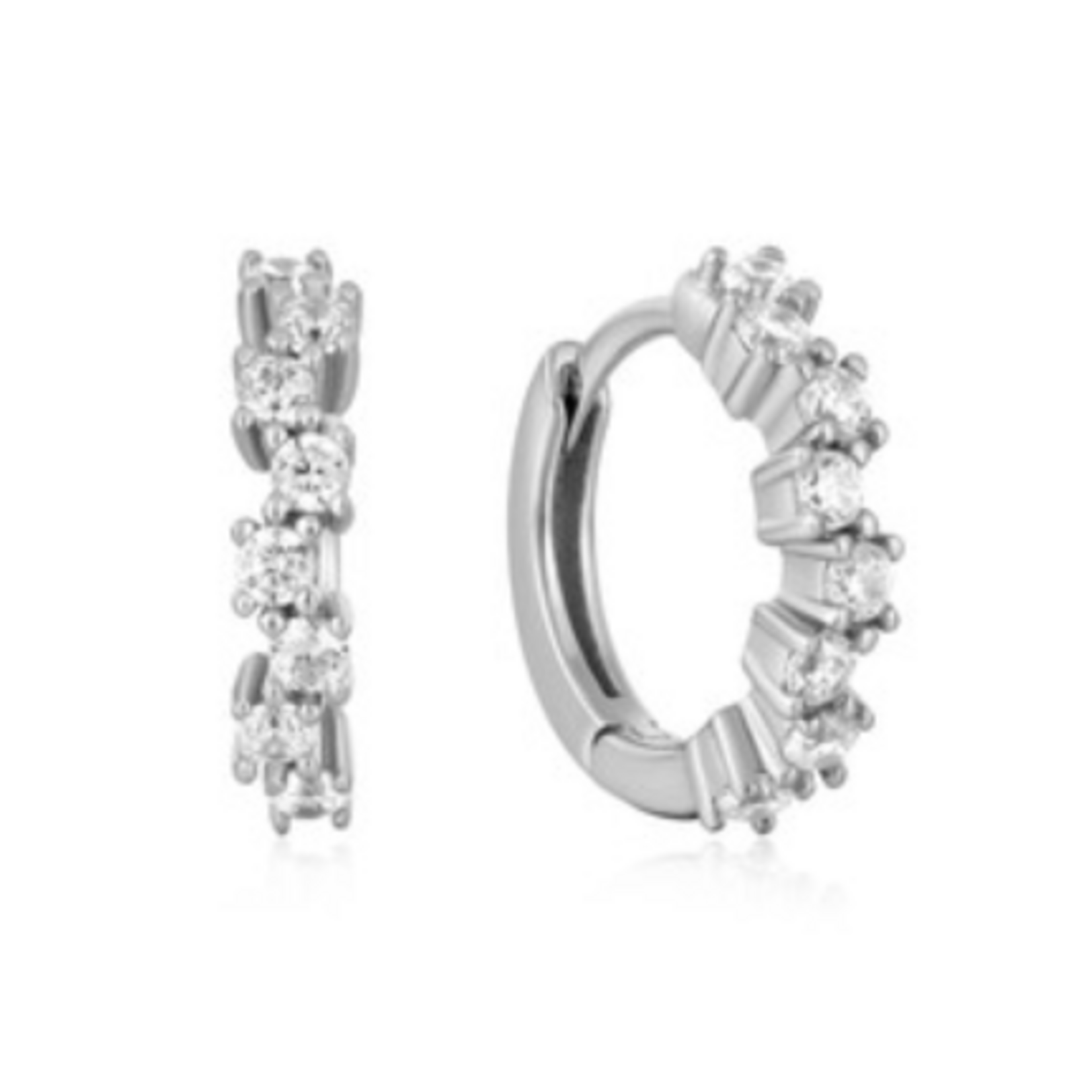 Ania Haie Ania Haie Ear Edit Sparkle Cluster Huggie Hoops, silver