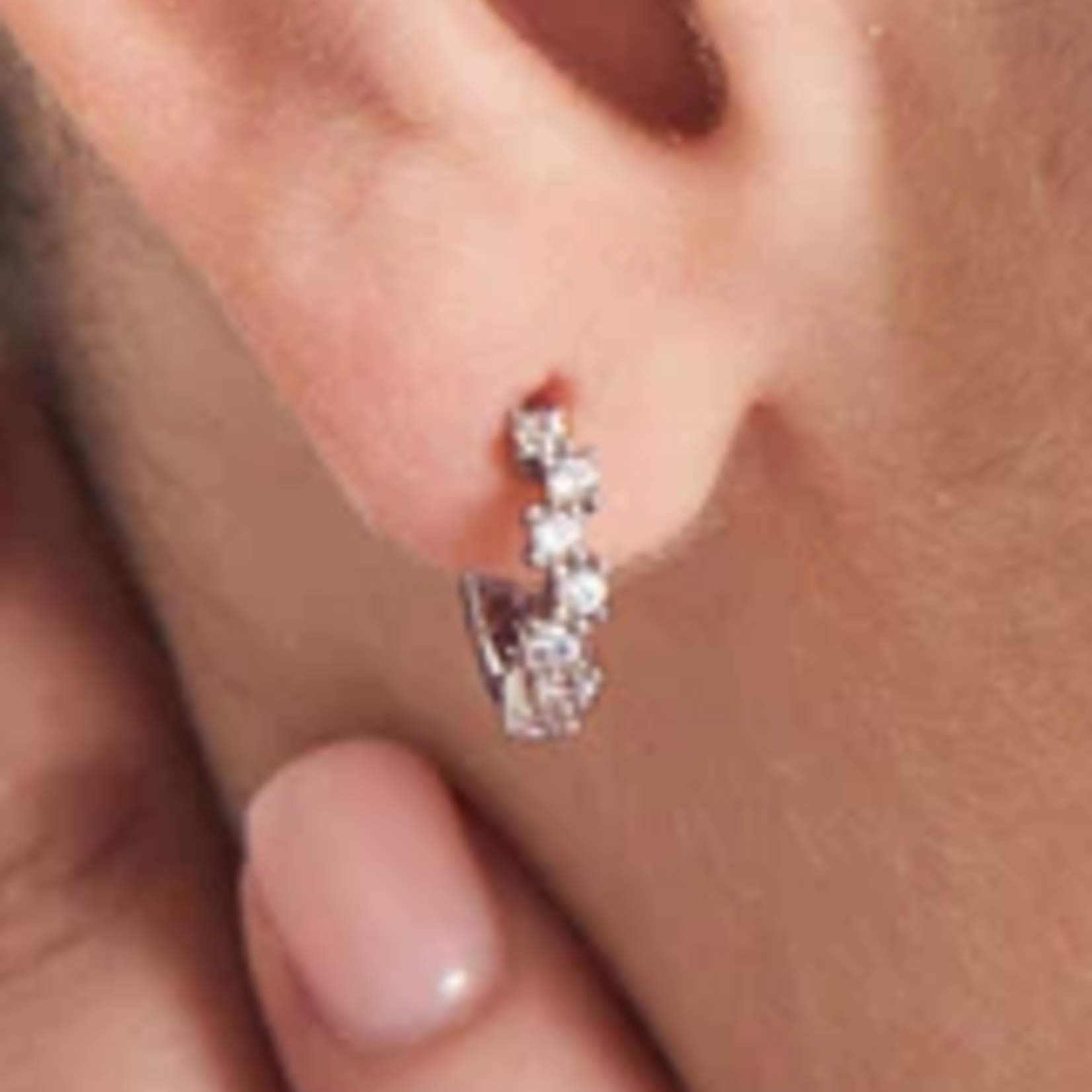 Ania Haie Ania Haie Ear Edit Sparkle Cluster Huggie Hoops, silver