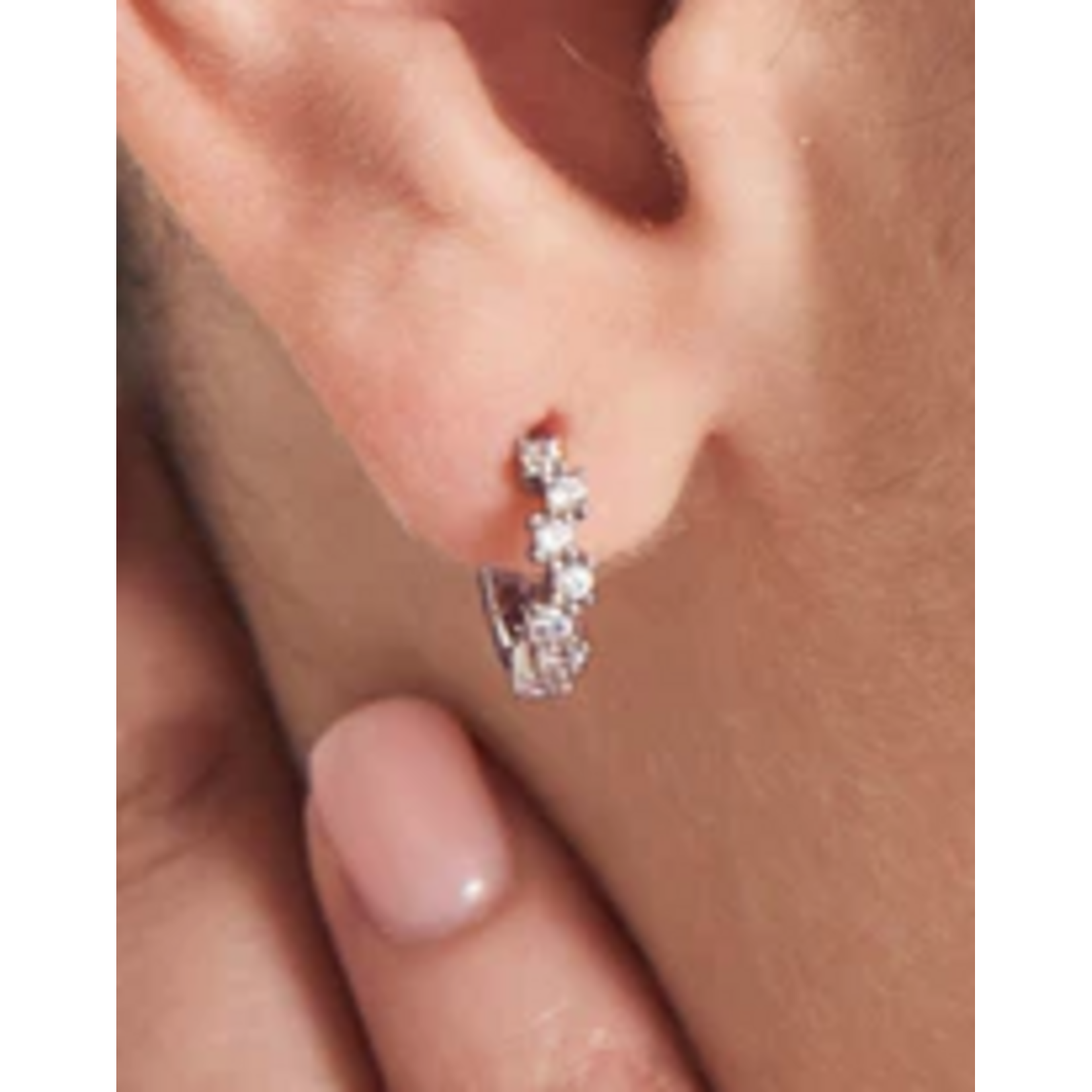 Ania Haie Ania Haie Ear Edit Sparkle Cluster Huggie Hoops, silver