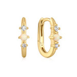 Ania Haie Ear Edit Kyoto Opal Oval Huggies, gold