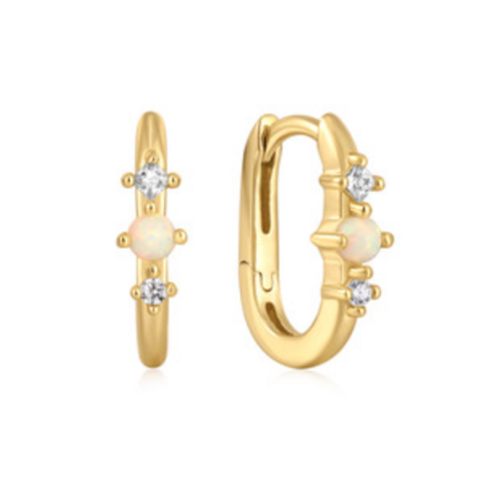 Ania Haie  Ear Edit Kyoto Opal Oval Huggies, gold
