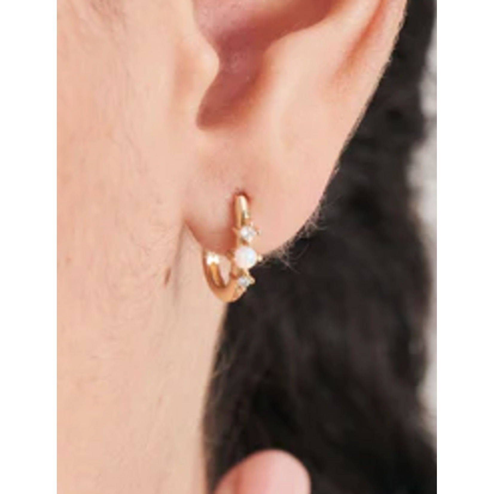 Ania Haie  Ear Edit Kyoto Opal Oval Huggies, gold