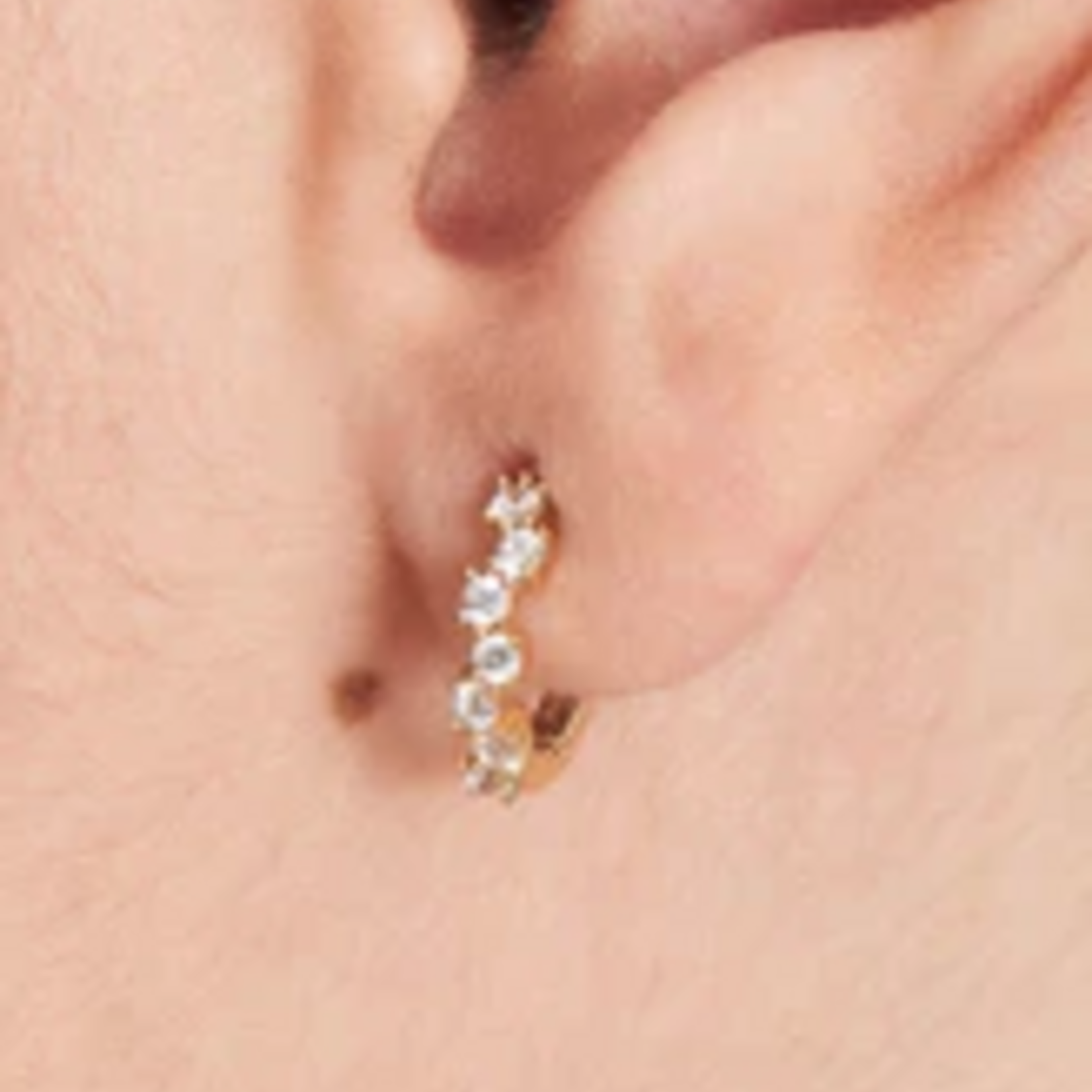 Ania Haie Ania Haie Ear Edit Sparkle Cluster Huggie Hoops, gold