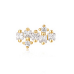 Ania Haie Ania Haie Ear Edit Sparkle Cluster Climber Barbell Single Earring, gold