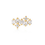Ania Haie Ania Haie Ear Edit Sparkle Cluster Climber Barbell Single Earring, gold
