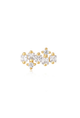 Ania Haie Ania Haie Ear Edit Sparkle Cluster Climber Barbell Single Earring, gold