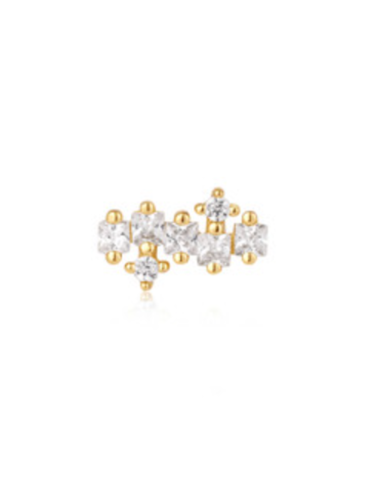 Ania Haie Ania Haie Ear Edit Sparkle Cluster Climber Barbell Single Earring, gold