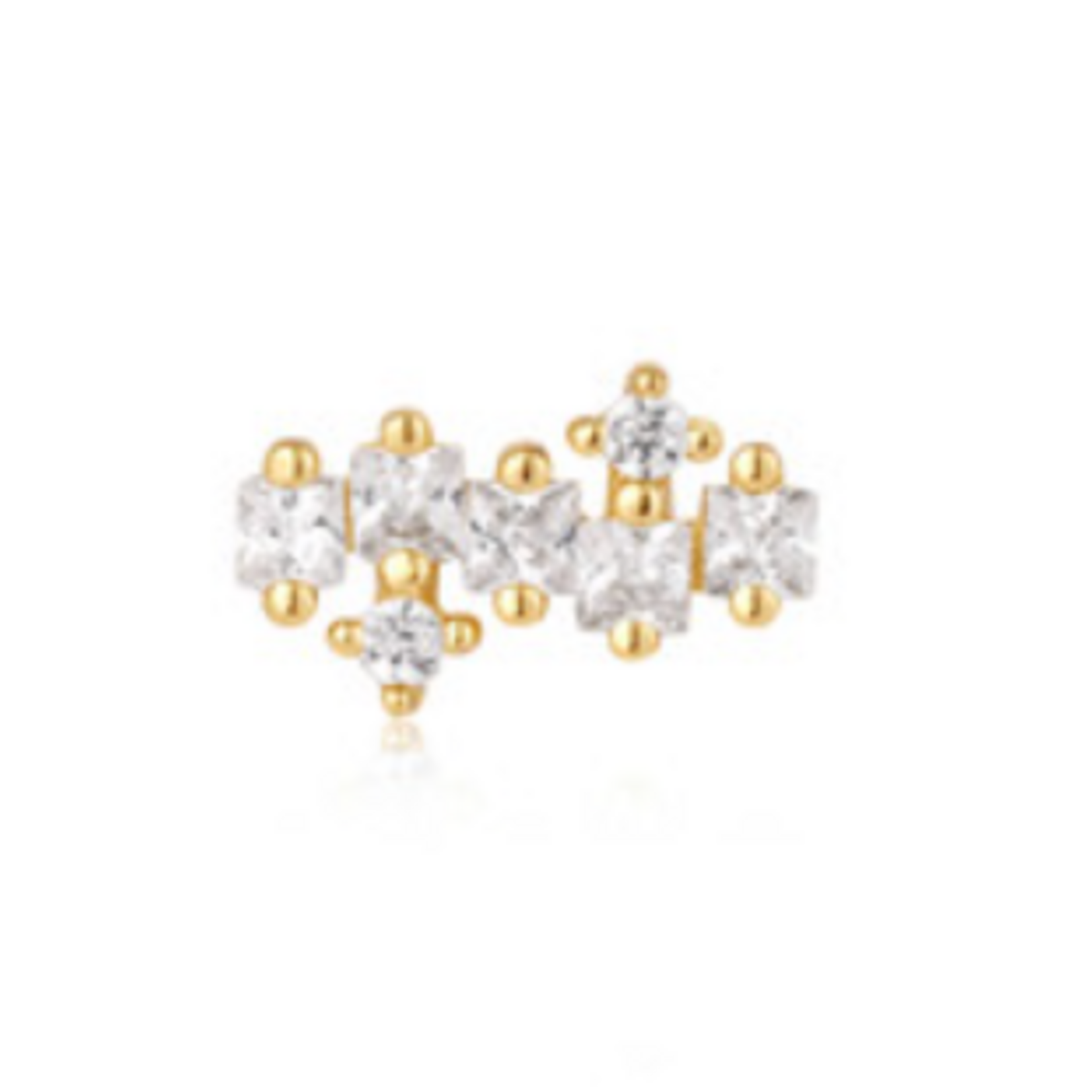 Ania Haie Ania Haie Ear Edit Sparkle Cluster Climber Barbell Single Earring, gold