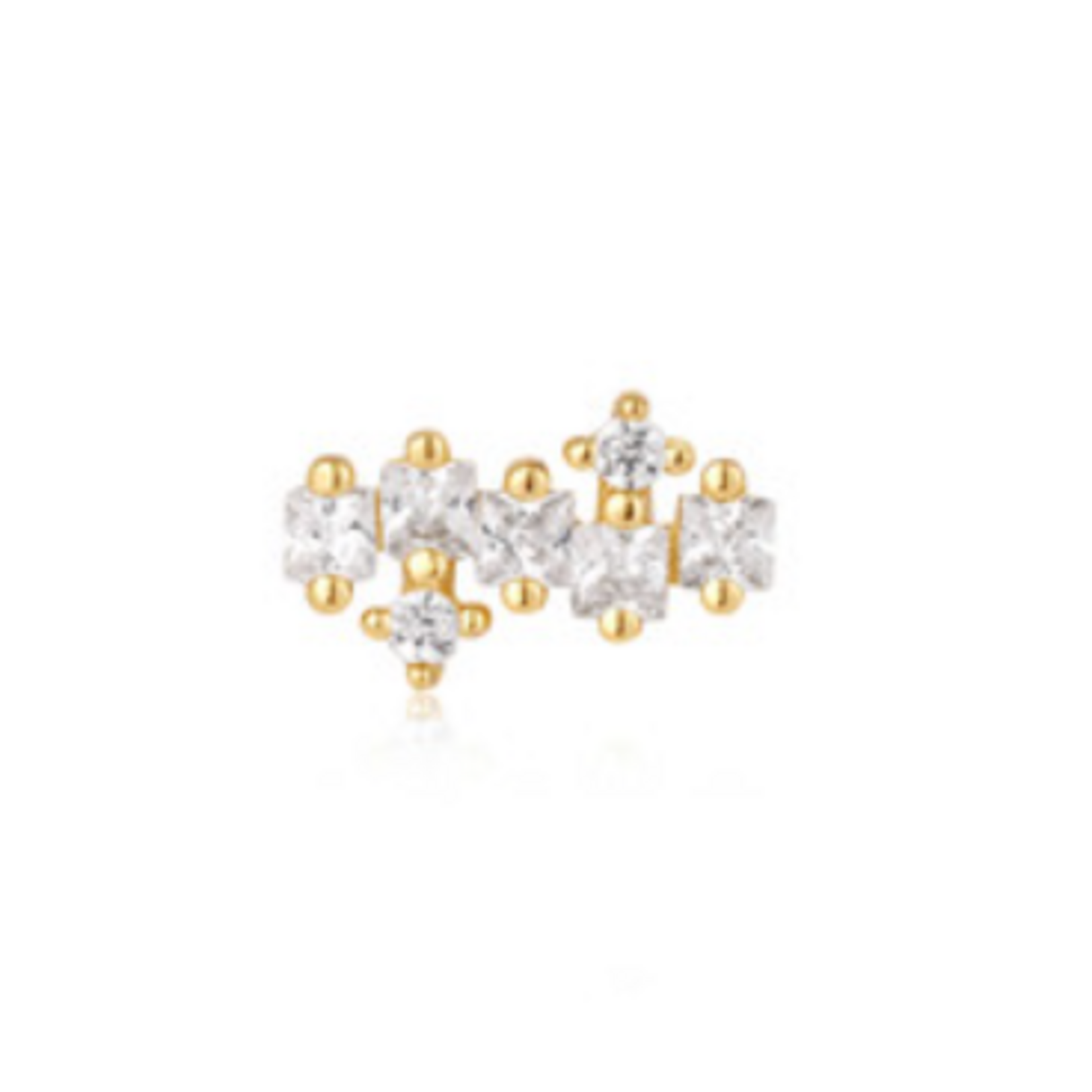 Ania Haie Ania Haie Ear Edit Sparkle Cluster Climber Barbell Single Earring, gold