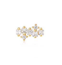 Ania Haie Ania Haie Ear Edit Sparkle Cluster Climber Barbell Single Earring, gold