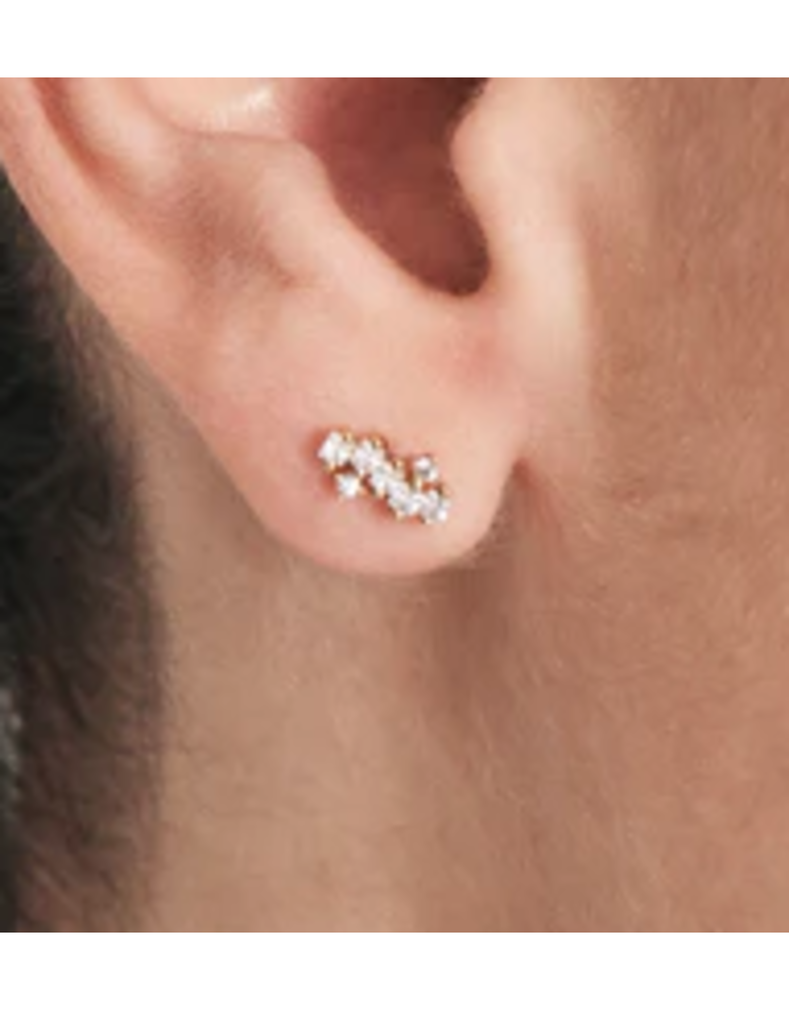 Ania Haie Ania Haie Ear Edit Sparkle Cluster Climber Barbell Single Earring, gold