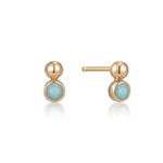Ania Haie Spaced Out Orb Stud Earrings, gold amazonite