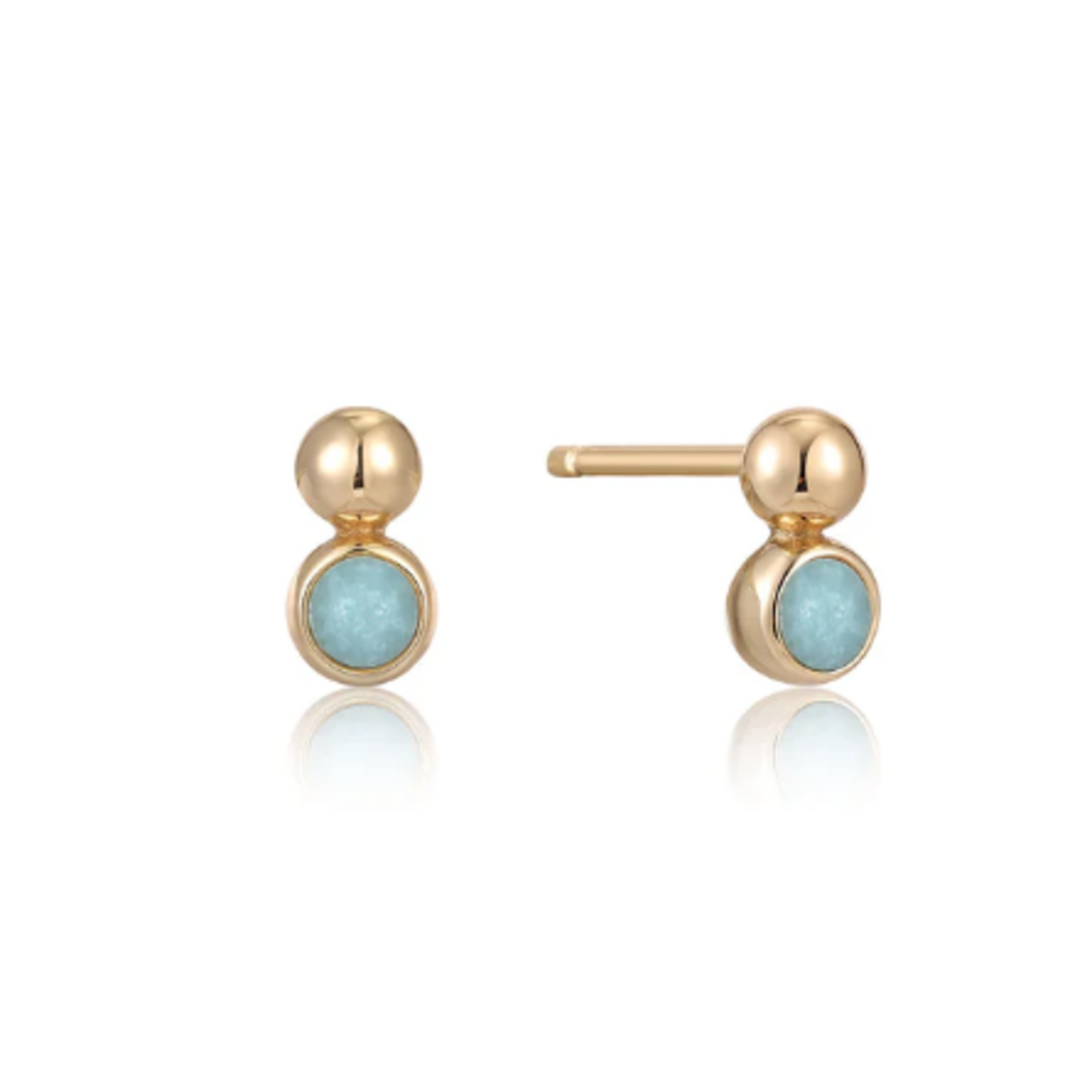 Ania Haie Ania Haie Spaced Out Orb Stud Earrings, gold amazonite
