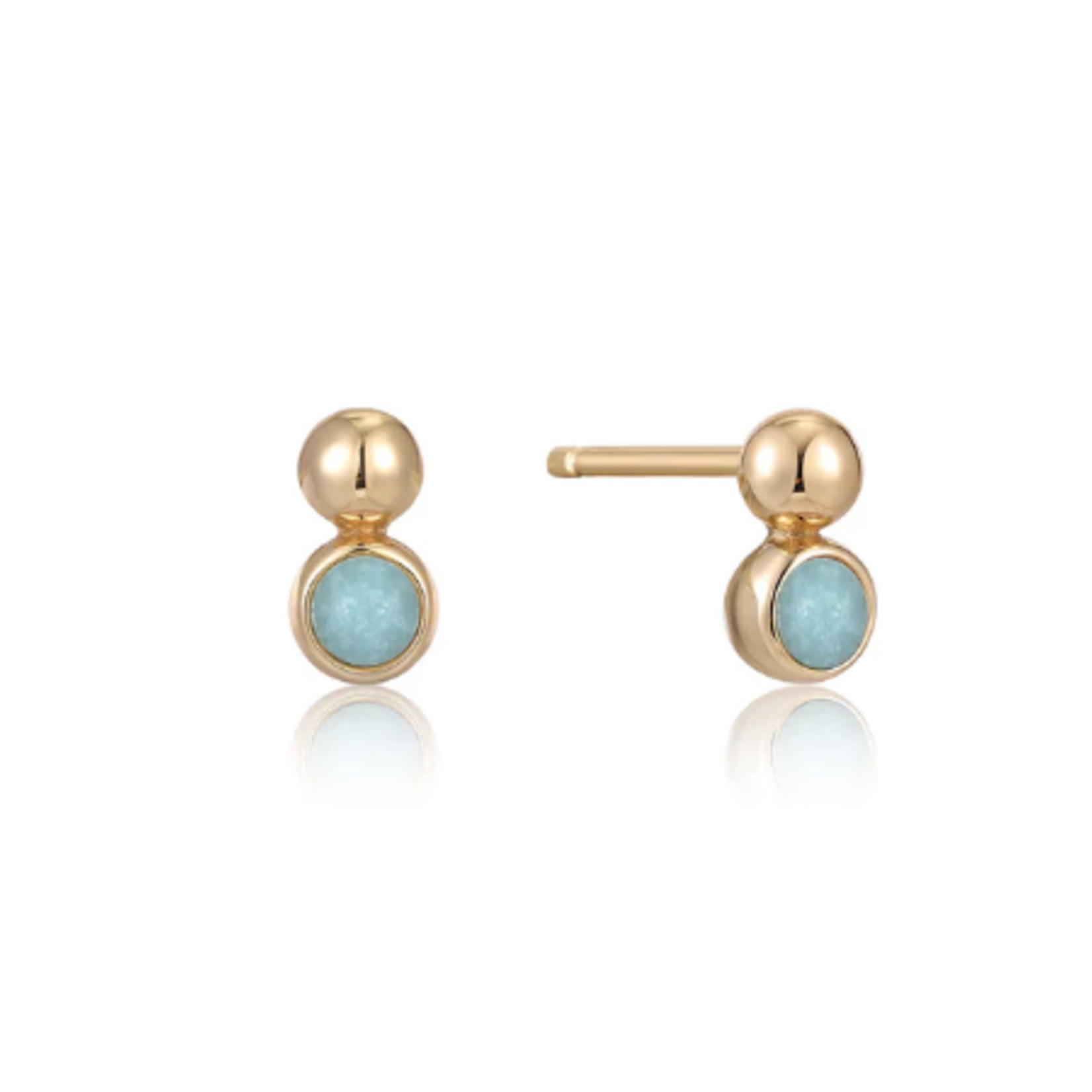 Ania Haie  Spaced Out Orb Stud Earrings, gold amazonite
