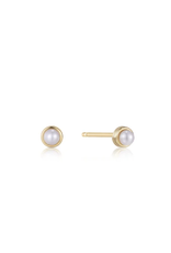 Ania Haie Ania Haie Pearl Power Pearl Cabochon Stud Earrings, Gold