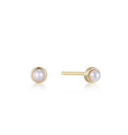 Ania Haie Ania Haie Pearl Power Pearl Cabochon Stud Earrings, Gold