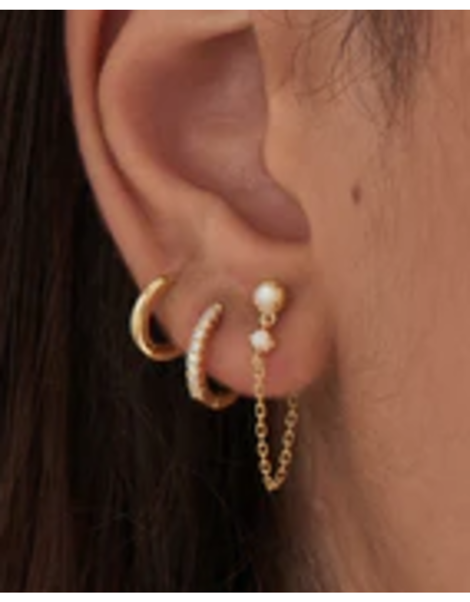 Ania Haie Ania Haie Ear Edit Sparkle Huggie Hoop Earrings, gold