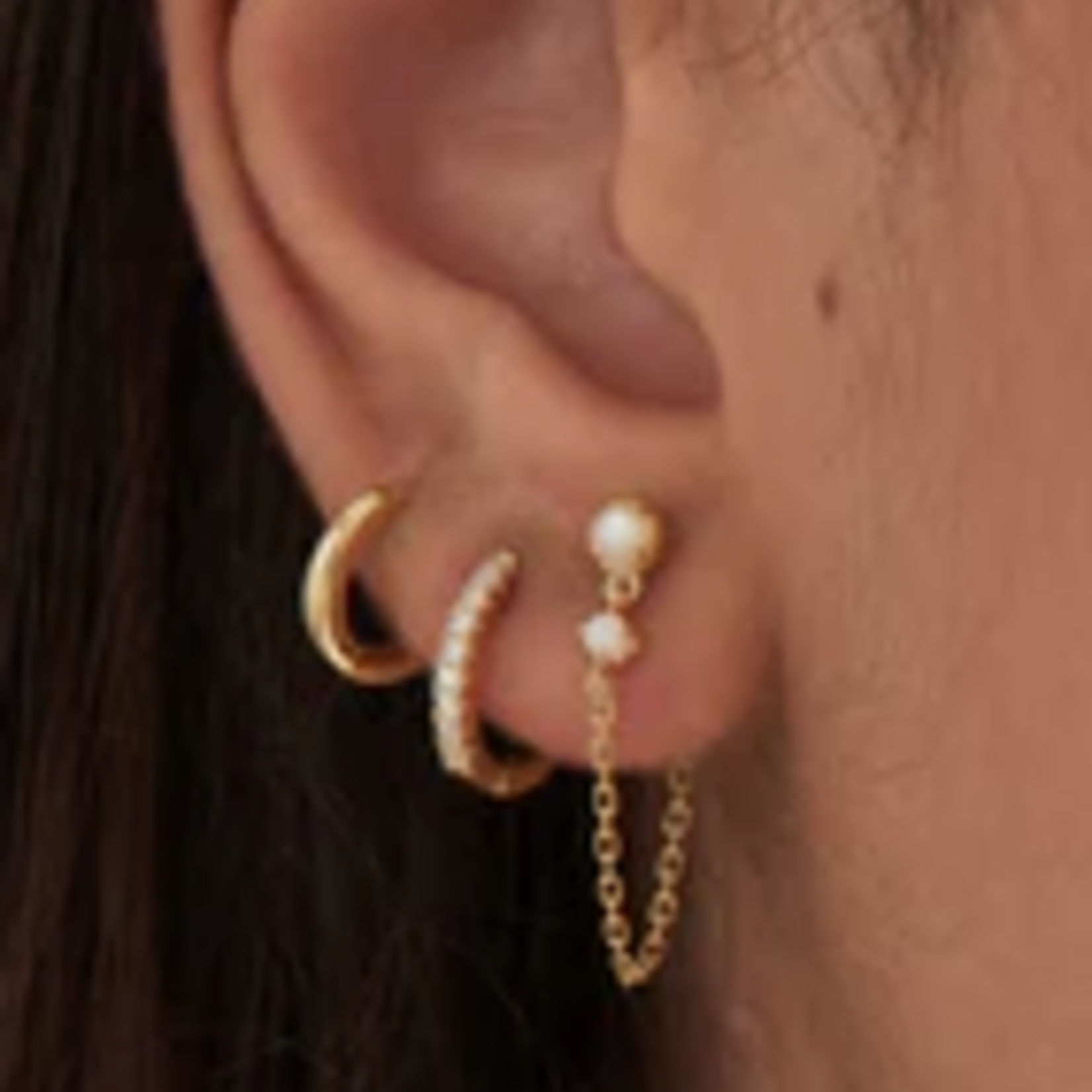 Ania Haie Ania Haie Ear Edit Sparkle Huggie Hoop Earrings, gold