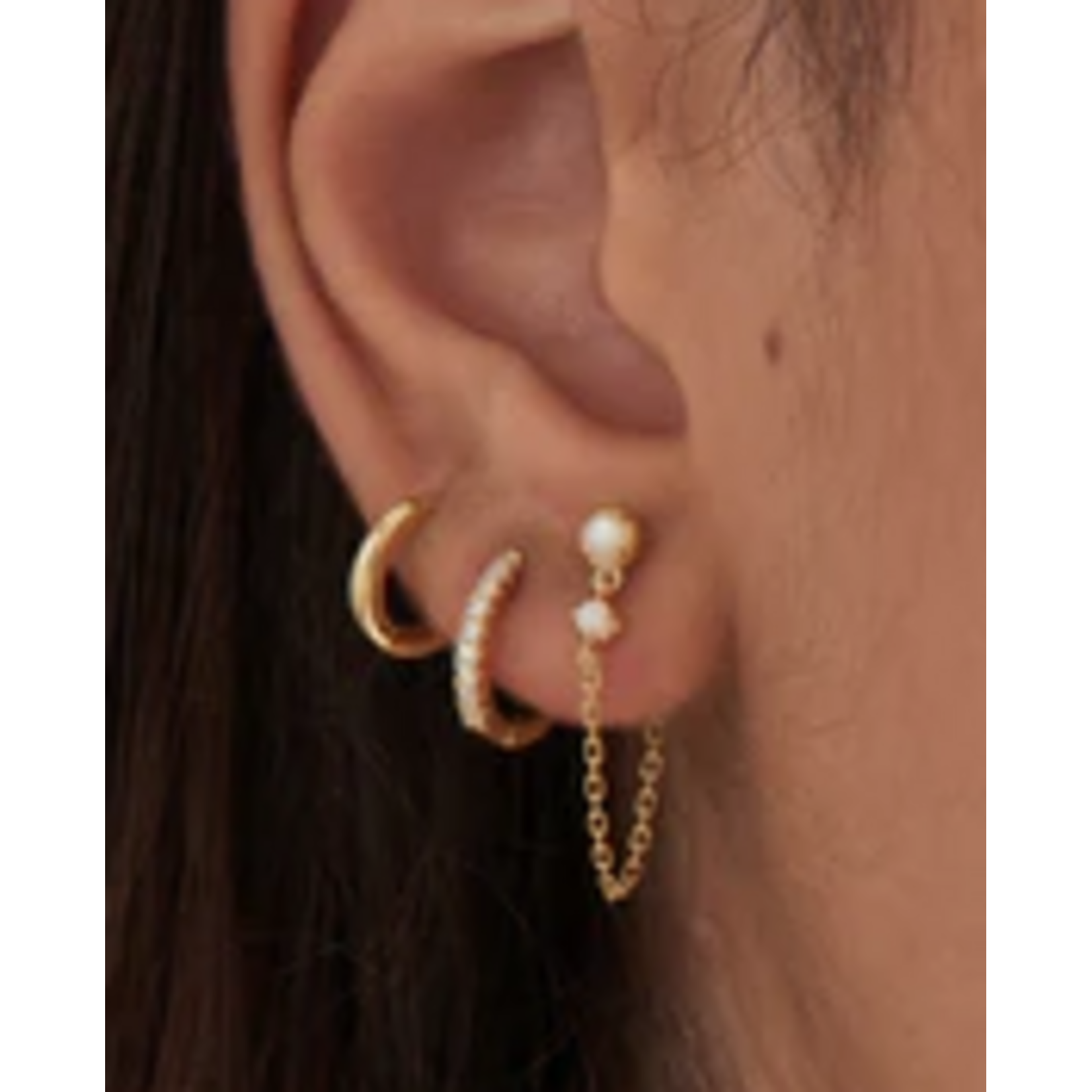 Ania Haie Ear Edit Sparkle Huggie Hoop Earrings, gold