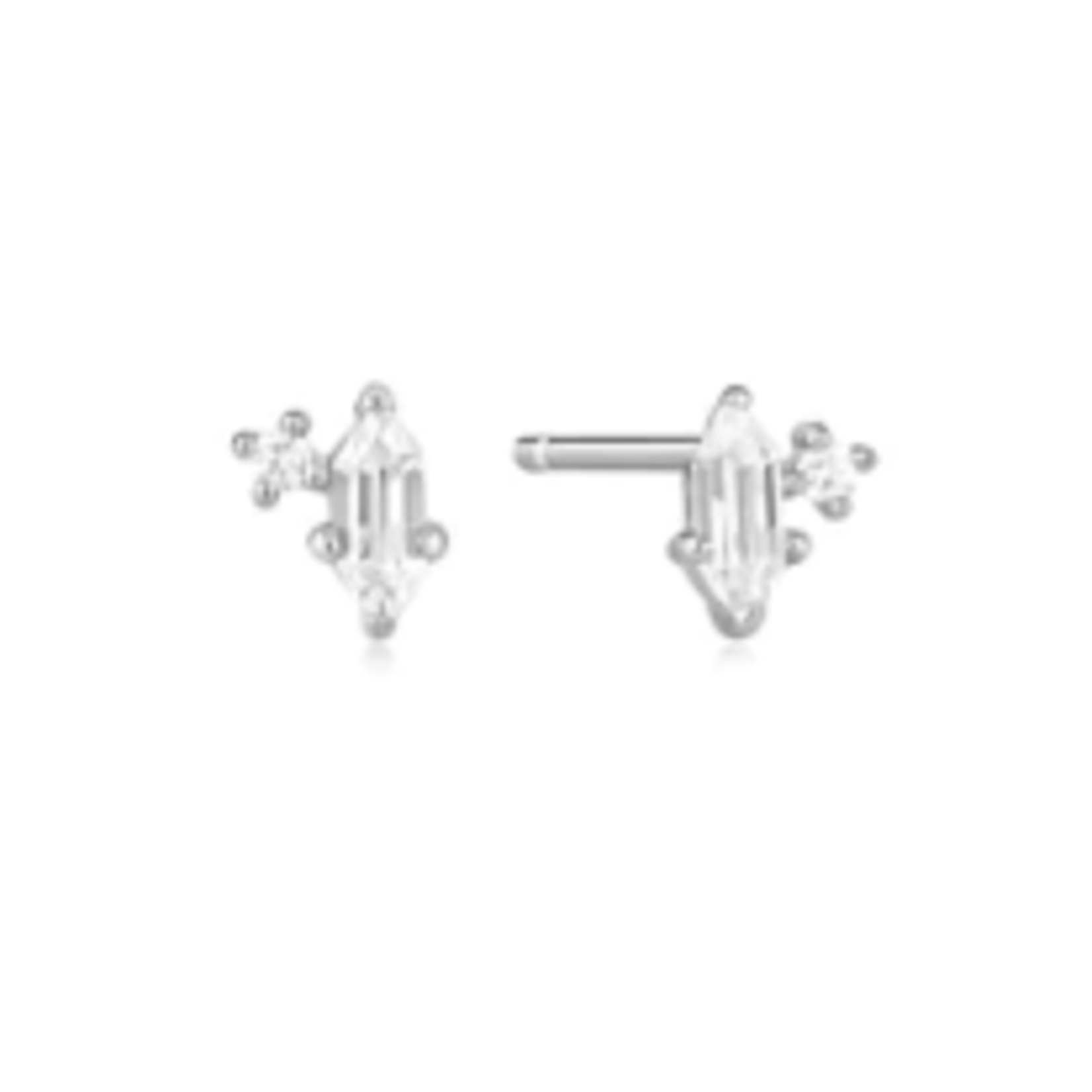 Ania Haie  Dance 'Til Dawn Sparkle Emblem Stud Earrings, silver