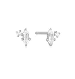 Ania Haie Ania Haie Dance 'Til Dawn Sparkle Emblem Stud Earrings, silver