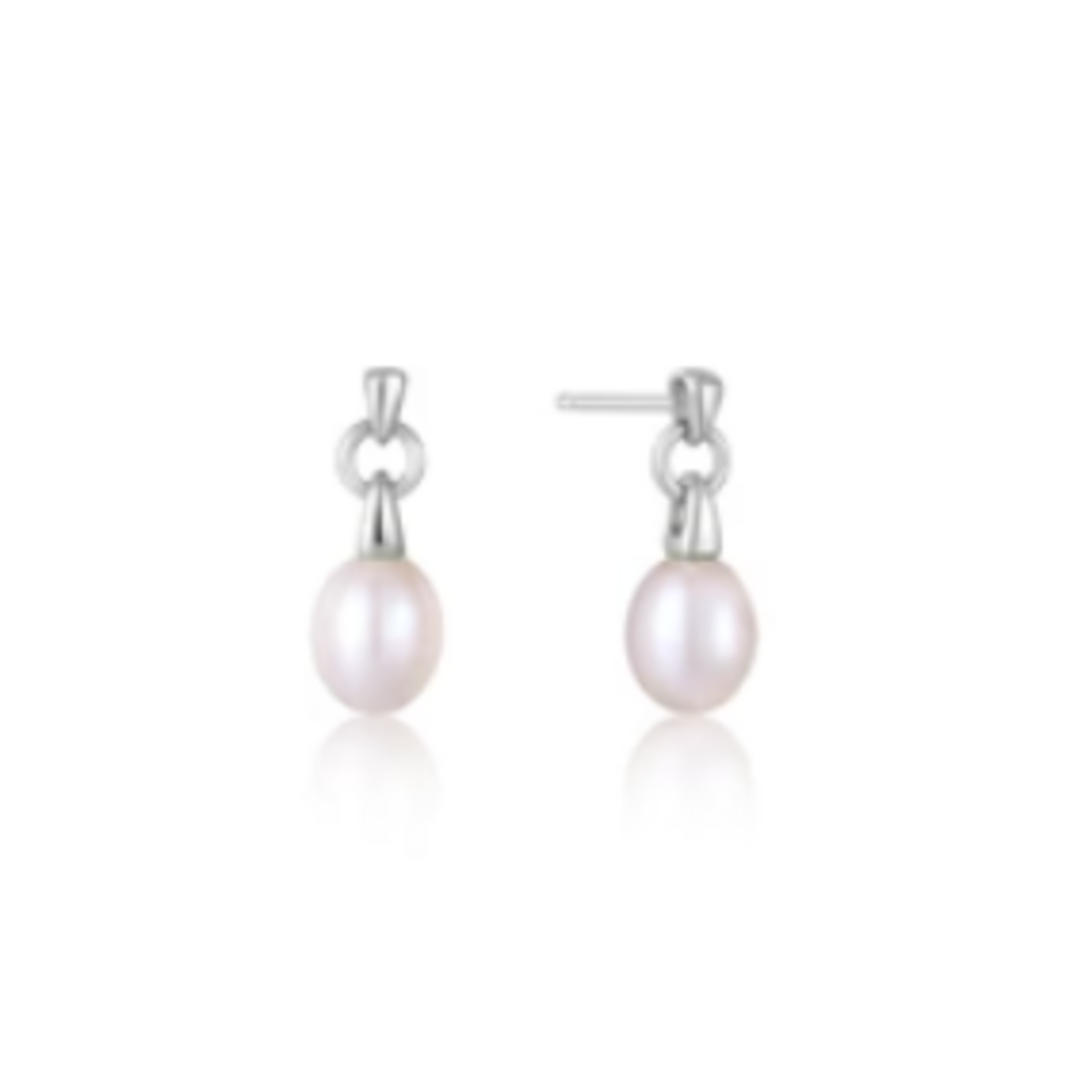 Ania Haie Pearl Power Drop Stud Earrings, silver