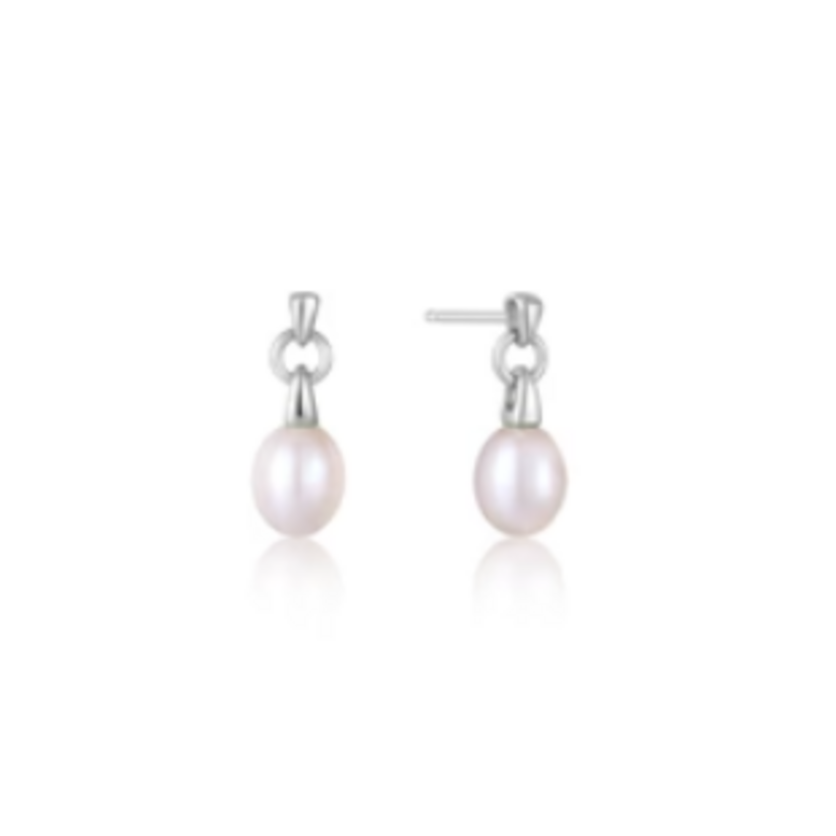 Ania Haie Pearl Power Drop Stud Earrings, silver