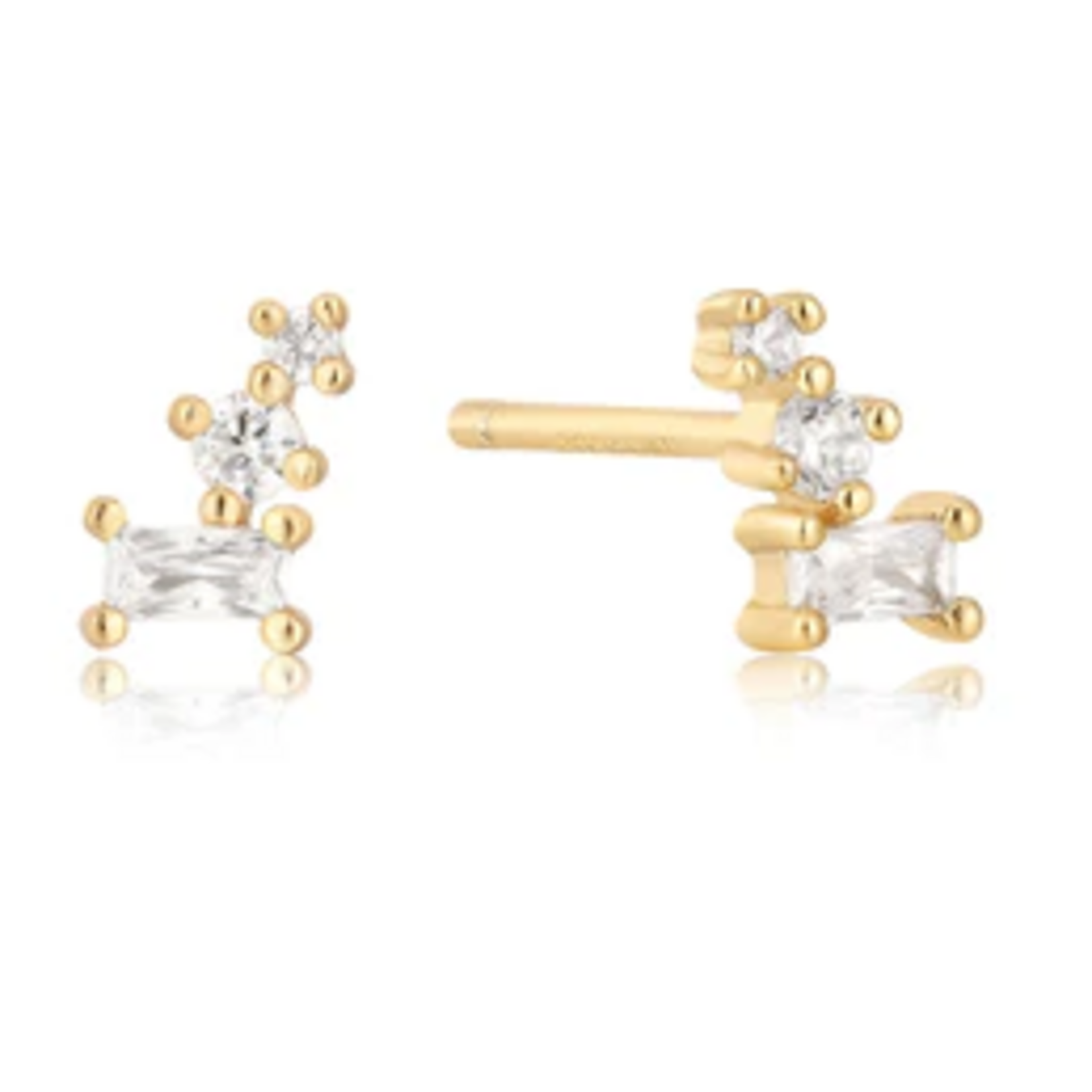 Ania Haie Glam Rock Mini Climber Stud Earrings, gold