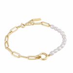 Ania Haie Ania Haie Pearl Power Chunky Link Chain Bracelet, Gold