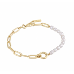 Ania Haie Pearl Power Chunky Link Chain Bracelet, Gold
